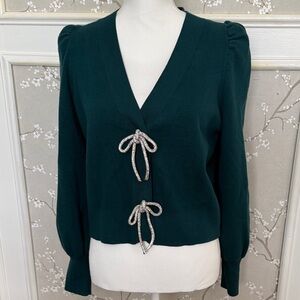 Express Teal Cardigan with Silver Accents